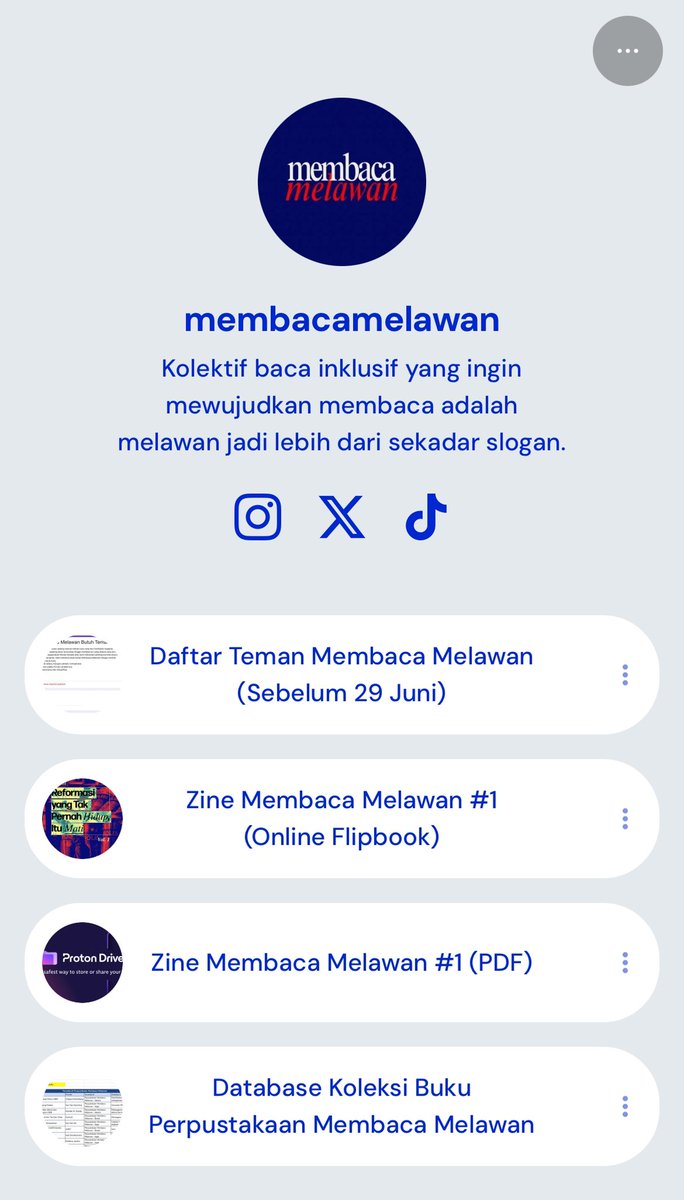 Zine Membaca Melawan kini tersedia pdf-nya. Baca dan sebarkan zine digitalnya via linktr.ee/membacamelawan, gratis!🤟🏼