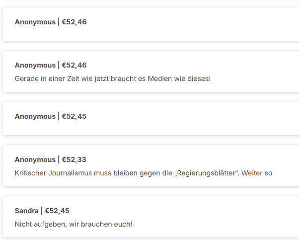 Fari Ramic (@fariramic) on Twitter photo Nur aus Interesse: Warum sind viele der Spenden an <a href="/RedaktionZack/">ZackZack</a> so krumm gleich? (52,45 oder 104,38 etc..) Gebühren oÄ würden ja nicht auf die Spenden draufgeschlagen werden. <a href="/Peter_Pilz/">Peter Pilz</a> <a href="/DanielPilz9/">Daniel Pilz</a> Nur aus Interesse: Warum sind viele der Spenden an <a href="/RedaktionZack/">ZackZack</a> so krumm gleich? (52,45 oder 104,38 etc..) Gebühren oÄ würden ja nicht auf die Spenden draufgeschlagen werden. <a href="/Peter_Pilz/">Peter Pilz</a> <a href="/DanielPilz9/">Daniel Pilz</a>