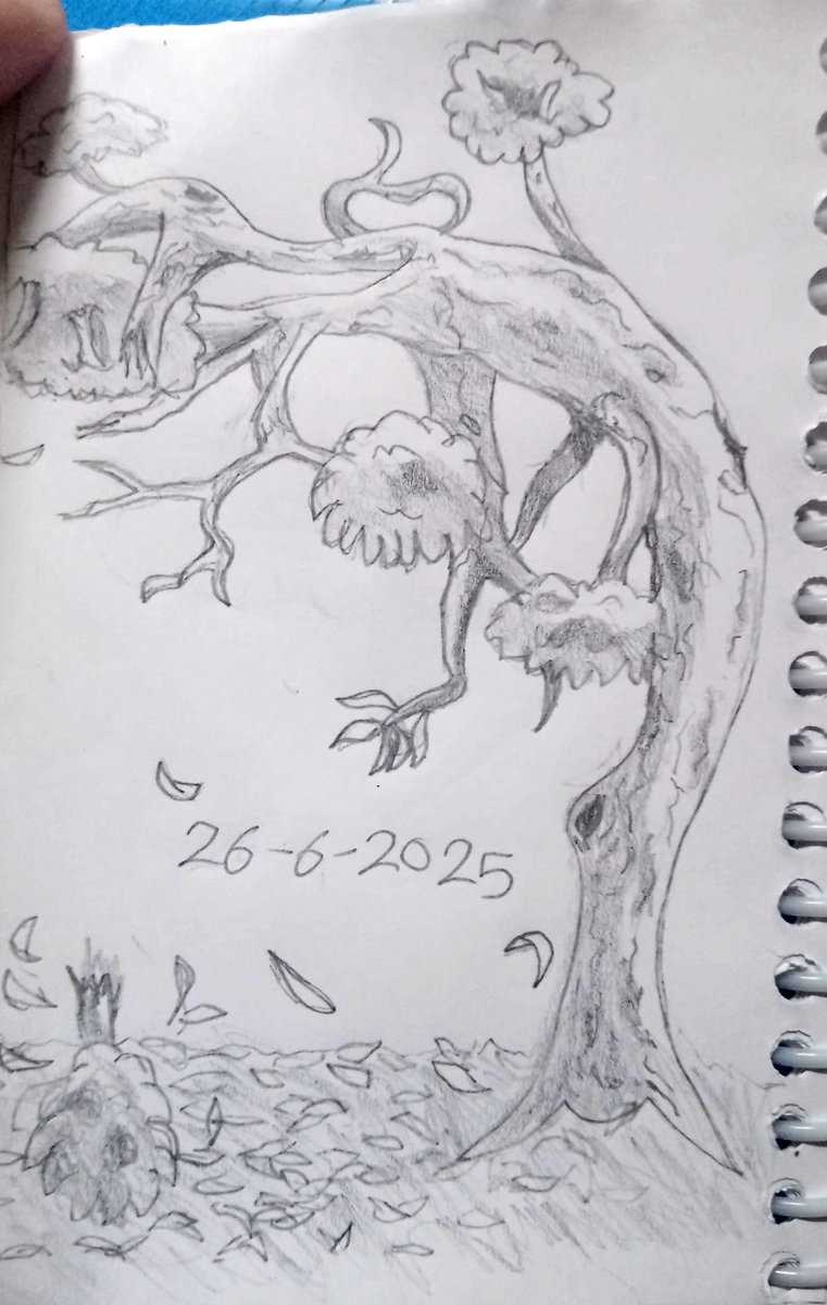 inoha_akimi's tweet photo. 🌱 Day 14 of drawing whatever, whenever
This tree won't probably make it to next year....
#artjourney #pencilsketch #treesketch #dailyartpractice #aspiringartist #beginnerartist #fallenleaves #fallenbranch #dyingtree #oldtree #artgrowth #art #artchallenge2025 https://t.co/St4WU6TA0n