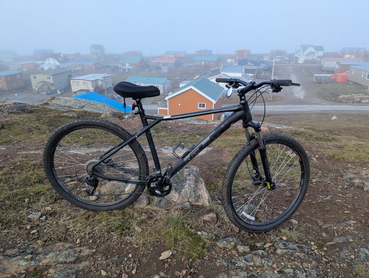 FrankReardon1's tweet photo. Got in a nice bike ride this morning but glad it's not raining out. It is foggy though with a coolness in the air. Still a great ride. #Iqaluit #Nunavut 🚲 #ShareYourWeather #stayactive https://t.co/Z9IugJKArG