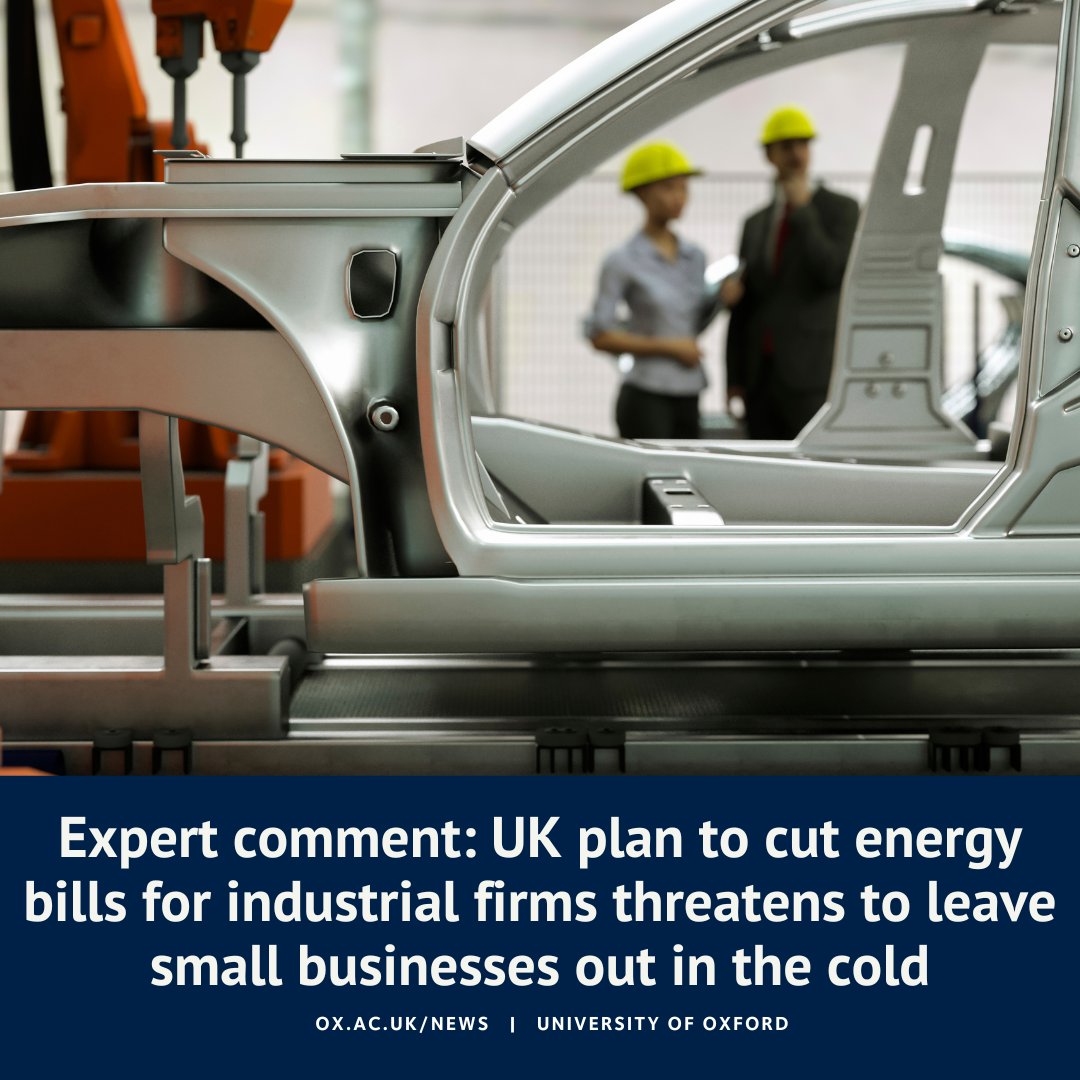 'Without targeted support for smaller firms, the benefits could be unevenly shared. The UK’s wider economy will continue to struggle with high energy costs and business failures as a result.'

Read more from the ECI's Dr Sam Hampton and Dr Jan Rosenow ⬇️ #OxfordClimate