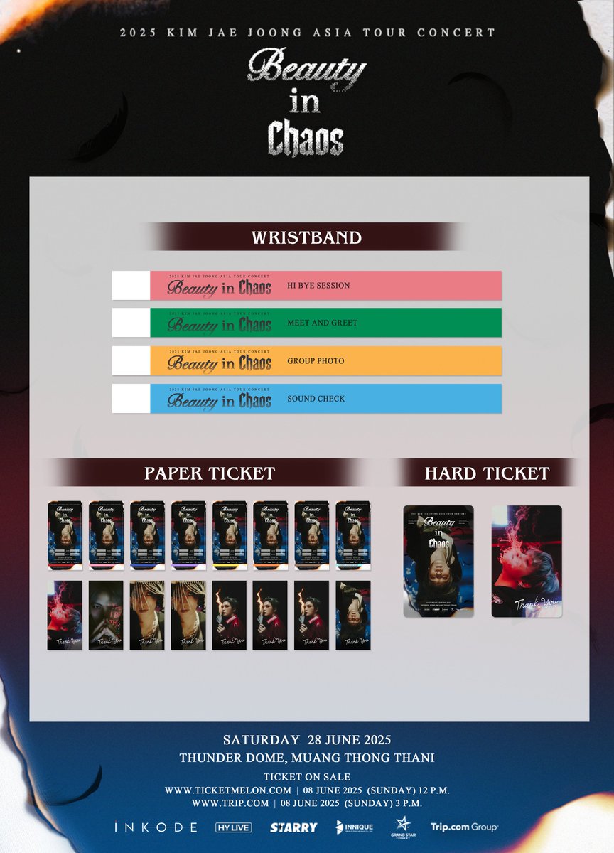 📢 Timetable, Directory, and Rules &amp; Regulations of
 2025 KIM JAE JOONG ASIA TOUR CONCERT “Beauty in Chaos” in BANGKOK

📢  ประกาศกำหนดการ แผนผังบริเวณหน้างานและ
กฏข้อบังคับในการเข้าร่วมงาน 2025 KIM JAE JOONG ASIA TOUR CONCERT “Beauty in Chaos” in BANGKOK ในวันที่ 28 มิถุนายน