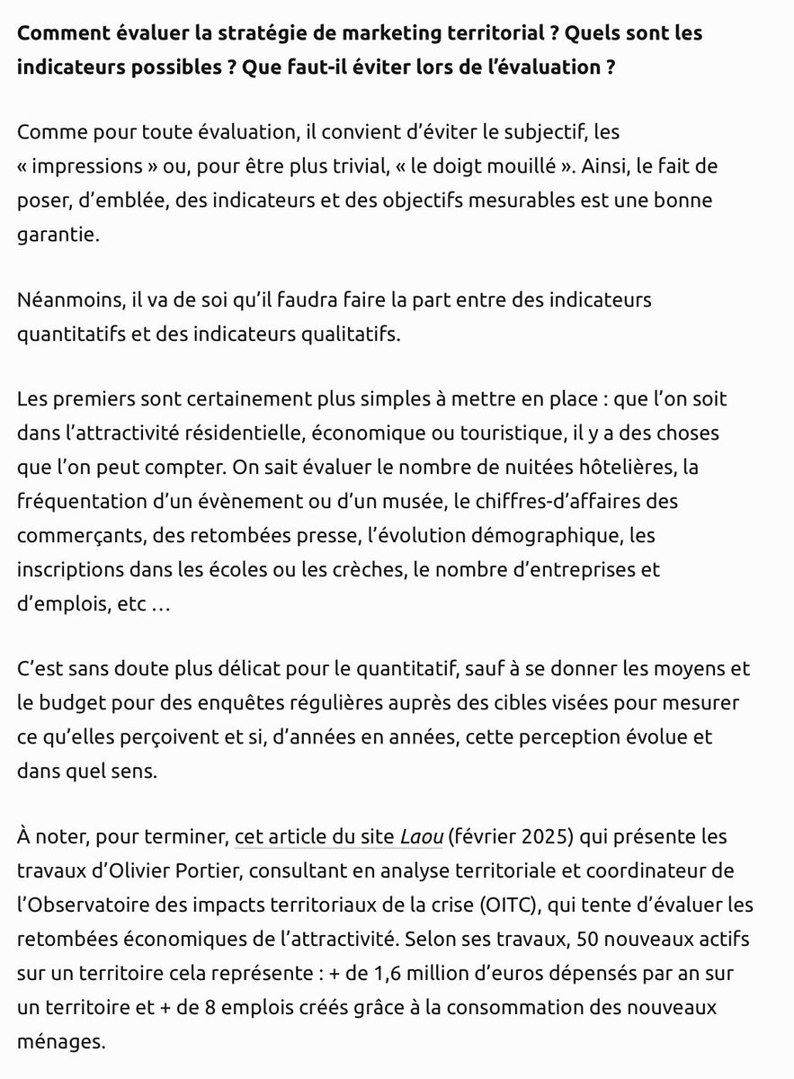 leCCJF's tweet photo. « Pour évaluer les stratégies de marketing territorial, il convient d’éviter le subjectif, les "impressions" ou, pour être plus trivial, "le doigt mouillé" » selon Marc Thébault. #markterr #compublique https://t.co/TJ08I5qBAd