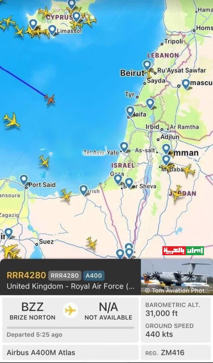 İsrail ile İran arasında varılan ateşkes sonrası Tel Aviv’e askeri kargo uçakları inmeye devam ediyor.

Şu ana kadar Birleşik Krallık ve çeşitli ABD üslerinden 17 askeri kargo uçağının iniş yaptığı belirtiliyor.