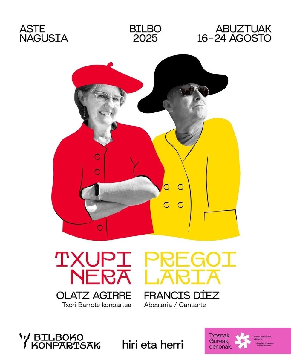 Hontzak's tweet photo. Gora Txupinera! Gora Pregoilaria! Gora Aste Nagusia! Gora Marijaia! https://t.co/GEWY56QazU