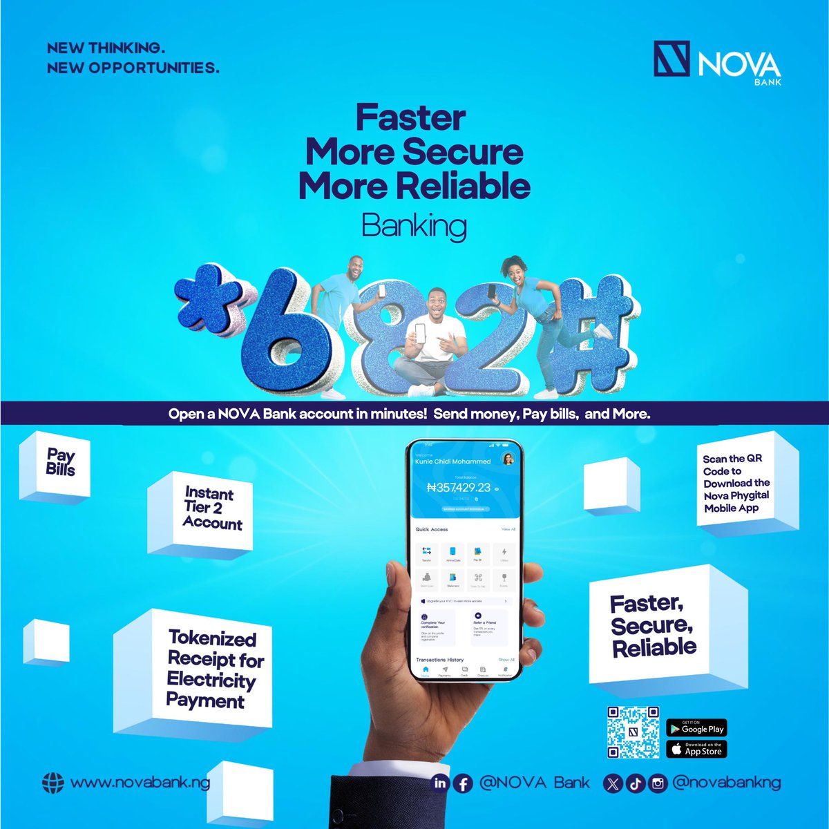 novabankng's tweet image. Bank the NOVA way! It is faster, more secure and more reliable.

Click the link to download the Nova Phygital Mobile Banking App to open a NOVA Bank account.👇🏽

me-qr.com/j2NIvCCi

#novabank #smartbanking #instantbanking #bankthenovaway #novaphygital