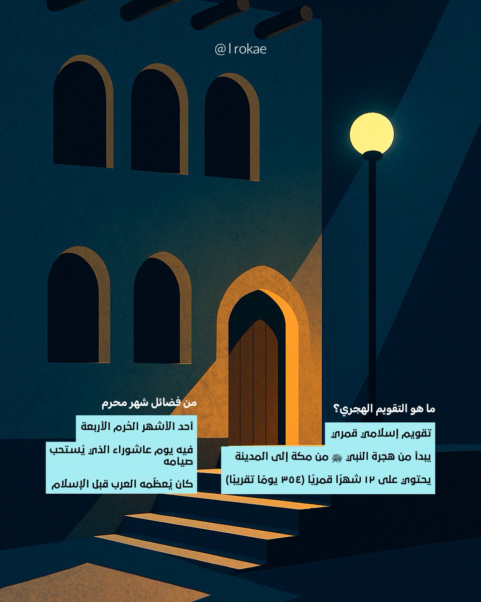 نستقبل عامًا هجريًا جديدًا 1447هـ ✨
فرصة لبداية نظيفة، ونية صادقة، وخطوات مباركة بإذن الله.
🌙 محرم من الأشهر الحُرم، وفيه يوم عاشوراء
📌 اجعلها بداية للتغيير، والمحاسبة، ووضع أهداف جديدة

اللهم اجعله عام خير وسلام ونجاح لنا ولكم 🤍
#العام_الهجري_1447 #بداية_جديدة