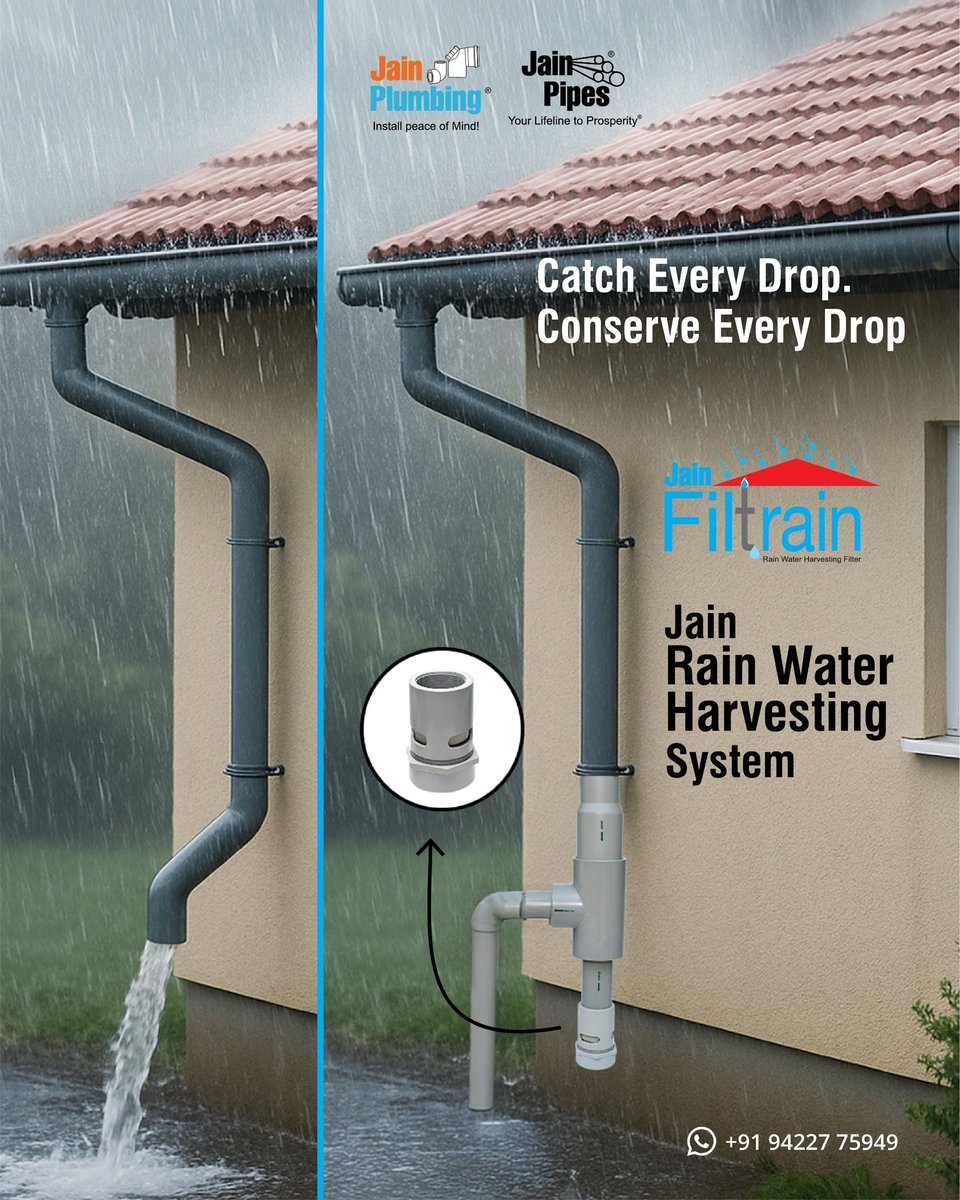 Jain Pipe (@jainpipes) on Twitter photo π§οΈπ§ Rain Ready? We Are β With Jain Filtrain!
Jain Filtrain turns rooftops into reservoirs β capturing, filtering, and reusing rainwater the smart way!
π‘ What it does:
βοΈ Harvests rain straight from your rooftop
βοΈ Filters it with advanced tech for clean reuse
βοΈ Cuts down your π§οΈπ§ Rain Ready? We Are β With Jain Filtrain!
Jain Filtrain turns rooftops into reservoirs β capturing, filtering, and reusing rainwater the smart way!
π‘ What it does:
βοΈ Harvests rain straight from your rooftop
βοΈ Filters it with advanced tech for clean reuse
βοΈ Cuts down your