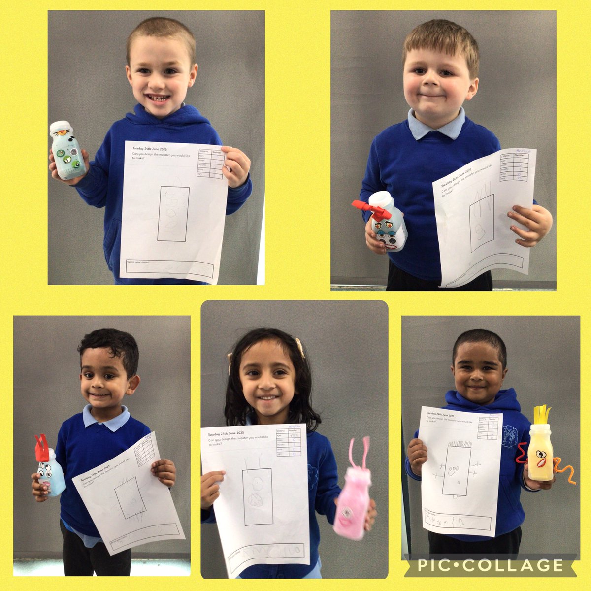 NKG have made monsters using the plan that we have drawn. We had to count how many eyes, noses, mouths, arms and ears our plan had and try to match it on our model. We think they are absolutely brilliant! #ffpseyfs #ffpsenglish #ffpsdt