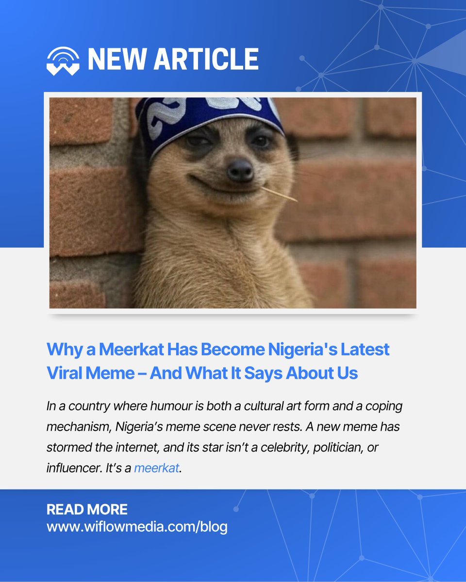 Who knew a meerkat could capture the Nigerian mood so perfectly? 😅

From silent judgement to NEPA wahala, this meerkat meme is now the voice of the streets!

Find out how it took over the timeline and what it says about our culture.

wiflowmedia.com/why-a-meerkat-…

#MeerkatMeme #Wiflow