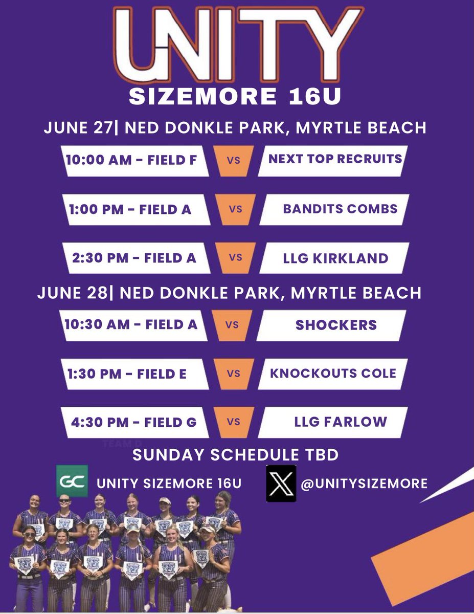 UnitySizemore's tweet image. This weekend’s game plan? Hit, hustle, repeat. 🥎💥 #WeekendSchedule @SoftballDown @SBRRetweets