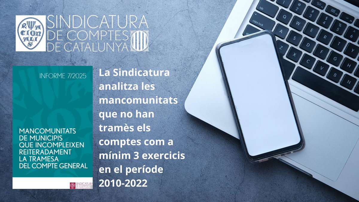 Sindicatura de Comptes de Catalunya (@sindicaturacat) on Twitter photo La <a href="/sindicaturacat/">Sindicatura de Comptes de Catalunya</a> ha analitzat quines són les mancomunitats de municipis que han incomplert en més de 3 exercicis la tramesa del Compte general en el període 2010-2022 i quins factors hi han influït.
👉 Consulta totes les dades de l'informe:
🔗 bit.ly/4kcXmD8 La <a href="/sindicaturacat/">Sindicatura de Comptes de Catalunya</a> ha analitzat quines són les mancomunitats de municipis que han incomplert en més de 3 exercicis la tramesa del Compte general en el període 2010-2022 i quins factors hi han influït.
👉 Consulta totes les dades de l'informe:
🔗 bit.ly/4kcXmD8