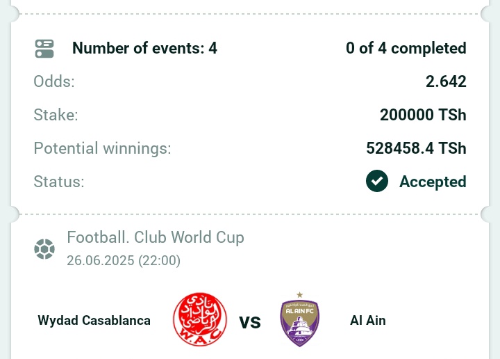 MaryJohnDorris's tweet photo. #Retweeeet 💥#Retweeet ☘️
Bet of the day ☘️☘️
1.Code ya mkeka 👉 E8BM8
Football 🩷🤍
SITE SPIN BET 🟪🟪
Register here 🫴 https://t.co/saEcFBlR1W
Promocode 🫴 MIRI
To get bonus up to 250,000Tsh
kick off 19:00
Dont miss, Stake high bom high. https://t.co/55NRediF7n