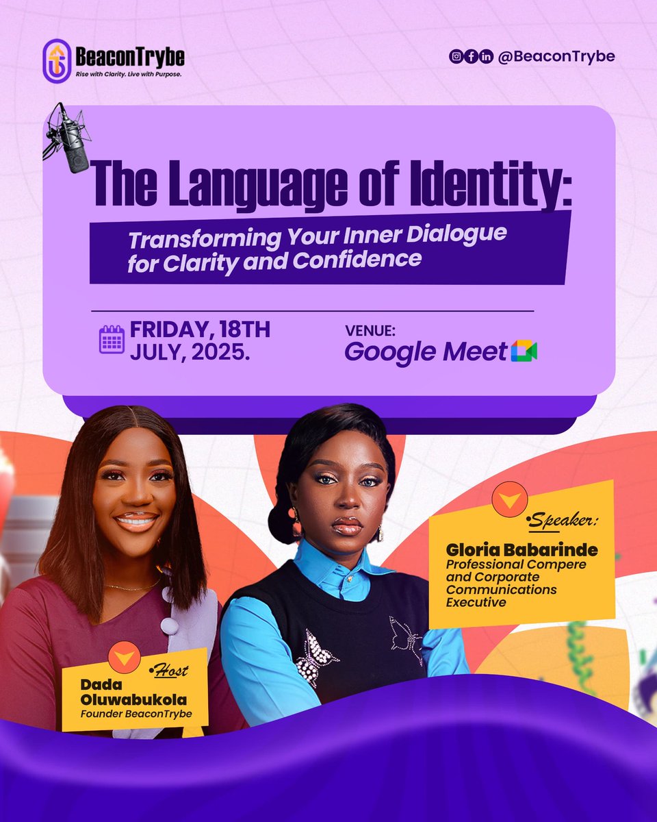 BeaconTrybe's tweet photo. You don’t find your identity. You shape it.
One thought, one belief, one word at a time. 

Too often, that inner language becomes filled with pressure, self-doubt, and silence. 

When the voice in your head doesn’t reflect your true worth, everything else feels misaligned. https://t.co/eK5KMlzPDL