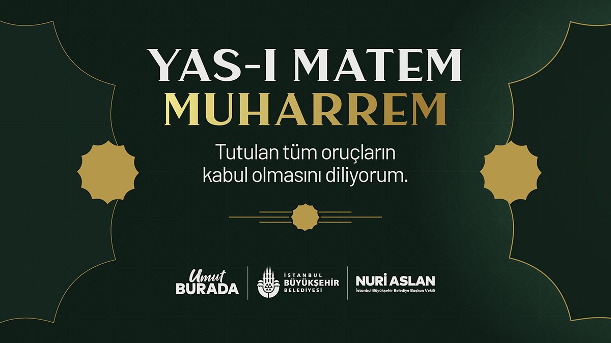 Muharrem, sabrın, adaletin ve kardeşliğin ayıdır.

Tutulan oruçlar, yapılan ibadetler ve paylaşılan lokmalar Hak katında kabul olsun.