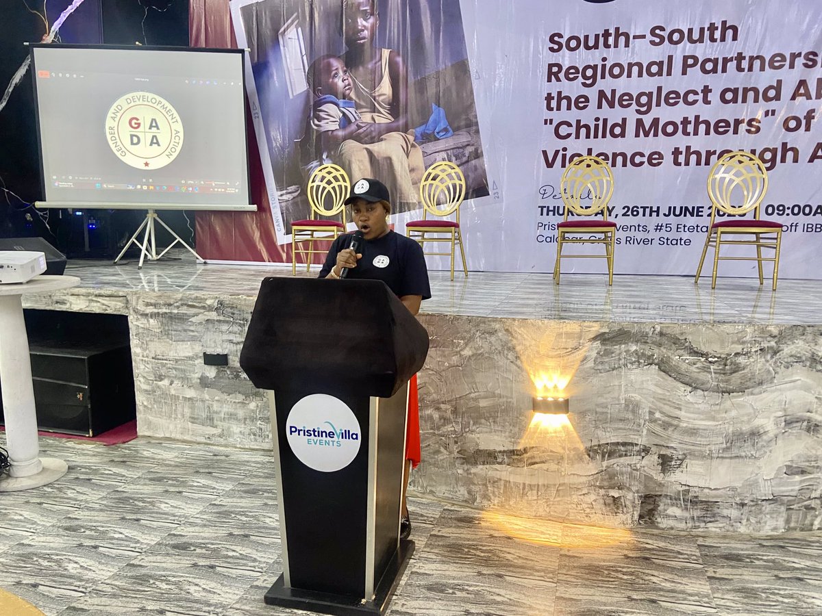 gada_nigeria's tweet photo. At the ongoing South-South Regional Partnership to address the Neglect and Abandonment of "Child Mothers" affected by Gender-Based Violence through Alternative Care, Mfreke Asigbe, GADA's Program Manager, shared purpose of the gathering. https://t.co/6DTYBOZxAh
#ChildMothers https://t.co/fH6q9bdMH2