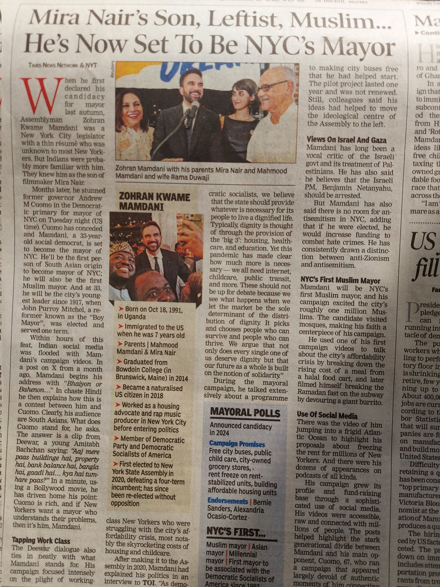 #ZoharanMamdani mom is #Hindu but he knew tht playing #liberal may not get him votes, so he chose to bank on #Islamist identity, knowing call 4 a #muslim vote will definitely get him votes