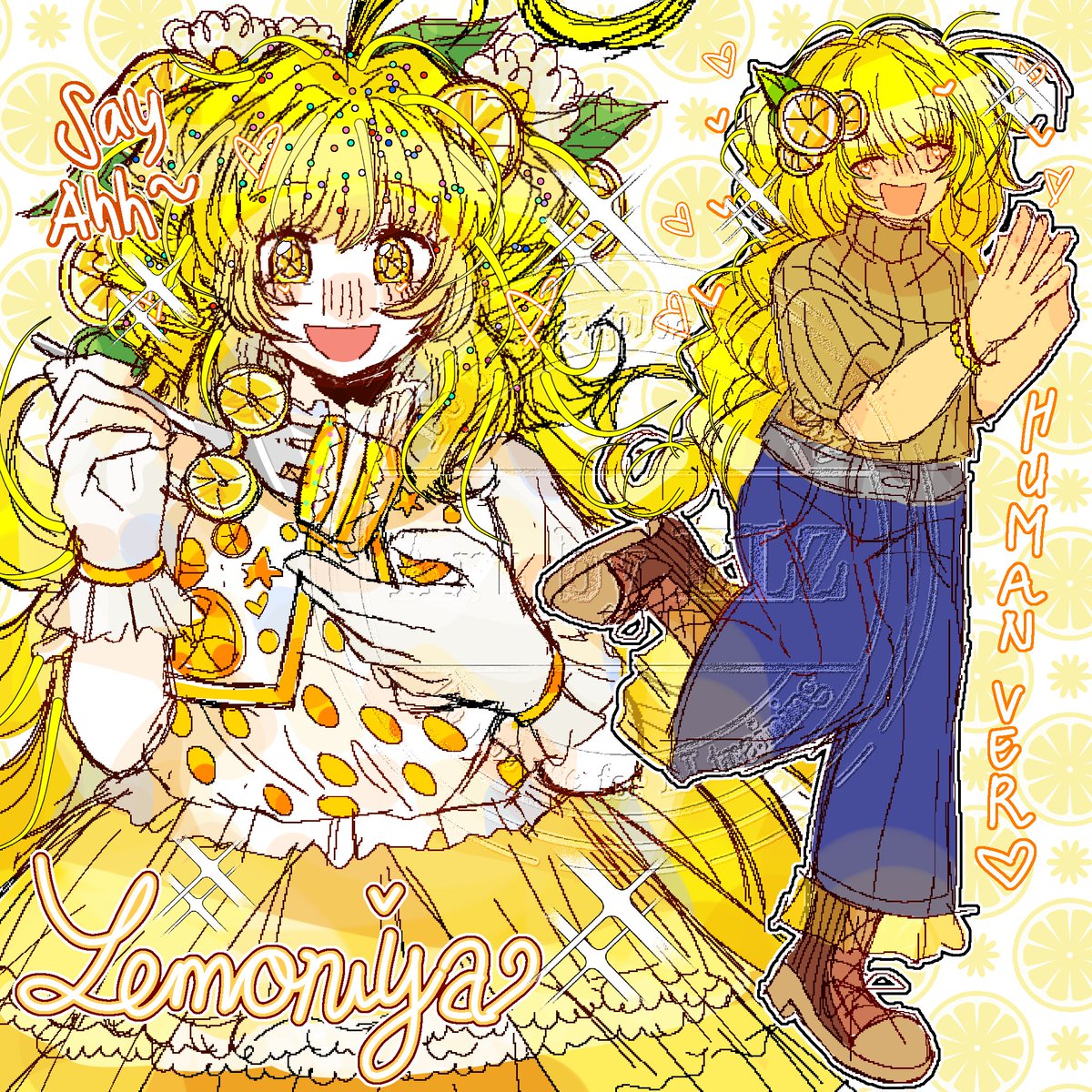 Elizabethton18's tweet image. LEMON CAKE INSPIRED OC AAACKKK🍋✨ #oc #artmoots