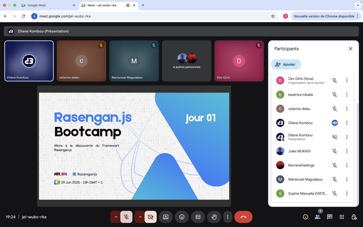 Devgirls_'s tweet photo. 💻 Débrief Jour 1 – Bootcamp @rasenganjs avec #DevGirls
On a découvert hier :
-Vision & histoire du framework
-Installation, structure & core concepts
Ce soir (26 juin, 19h-21h) : Intégration d’une maquette réelle (WaitList).
Rejoins-nous : https://t.co/DKPl6QG0IS https://t.co/pG4uQ0dhwJ