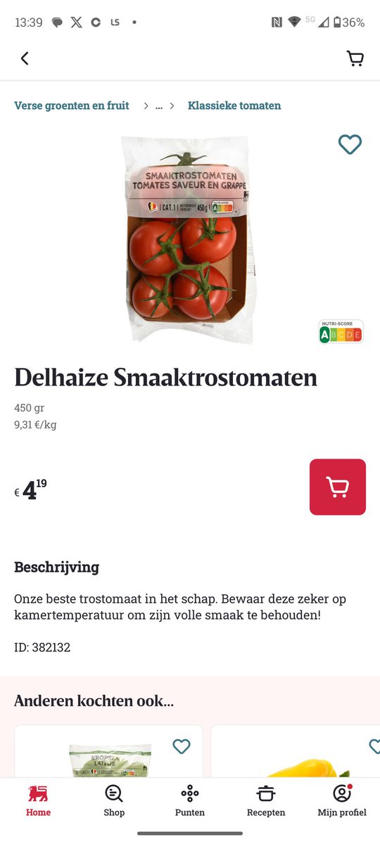 Yucei's tweet photo. @ilkeryildiz91 Belçika da süper markette durum bu: 1 kilo neredeyse 10 euro.. pahali bir örnek https://t.co/aBSsxDzgLY
