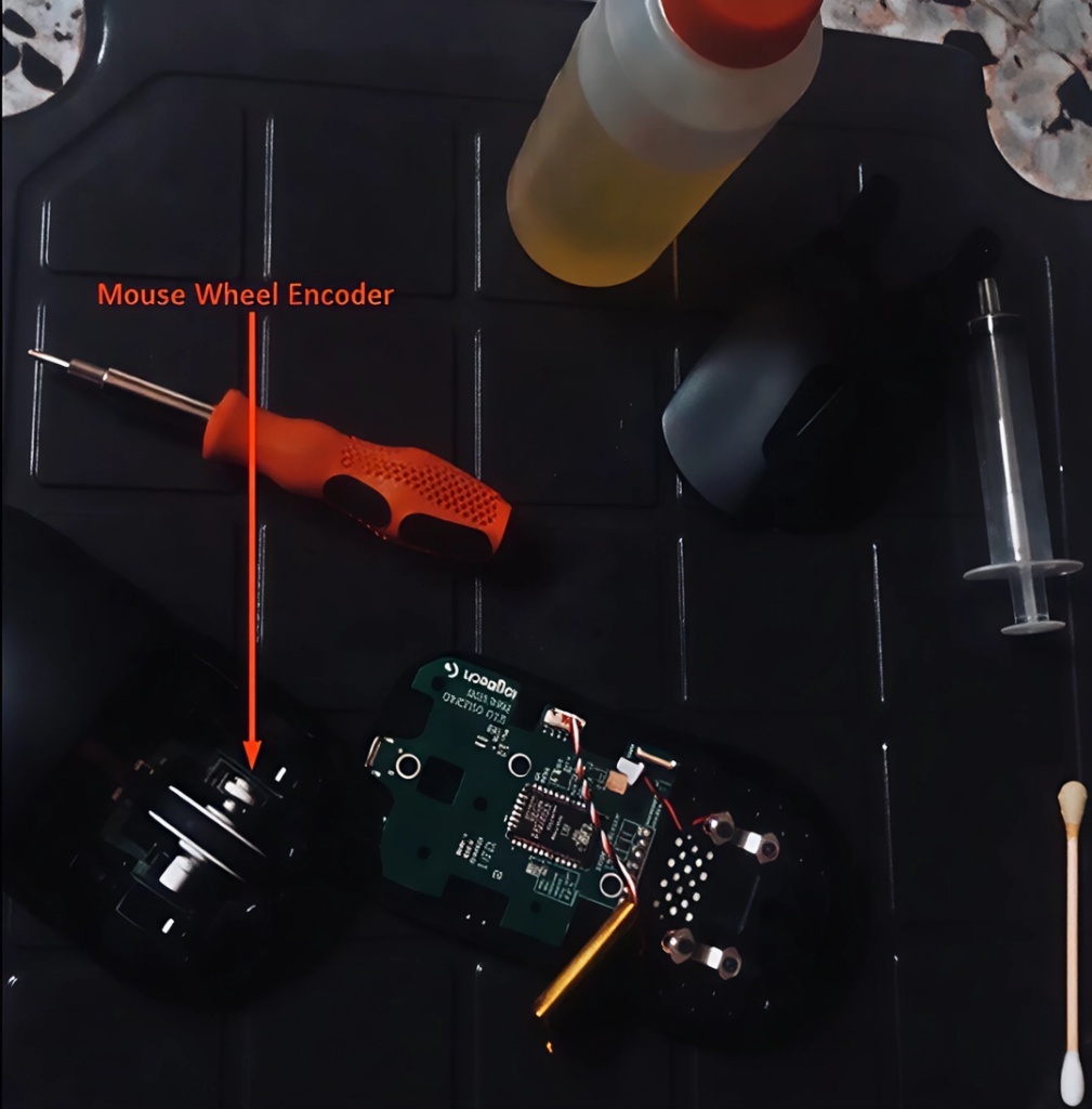 If your Logitech G Pro X Superlight has scroll wheel issues, just put a bit of alcohol inside the Mouse Wheel Encoder, Blow air into it, spin the wheel  and it’s fixed.
(do it at your own risk)