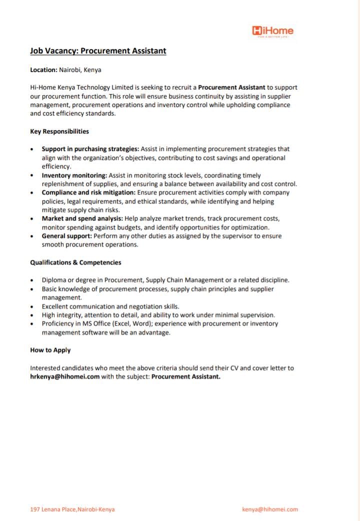 New opportunity! We're searching for a dedicated Procurement Assistant. Is it you? #JoinOurTeam #WeAreHiring #Procurement #hihome