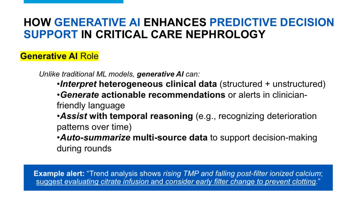 Wisit Cheungpasitporn MD FACP | FASN | FAST (@wisit661) on Twitter photo 🌟 Honored to present “Generative AI and Chatbot Application in Critical Care Nephrology” at the 43rd Vicenza Course – AKI-CRRT-EBPT in June 2025 🇮🇹 😃<a href="/VicenzaCourse/">VicenzaCourse</a>
This was a transformative opportunity to share how Generative #AI is reshaping critical care nephrology—from 🌟 Honored to present “Generative AI and Chatbot Application in Critical Care Nephrology” at the 43rd Vicenza Course – AKI-CRRT-EBPT in June 2025 🇮🇹 😃<a href="/VicenzaCourse/">VicenzaCourse</a>
This was a transformative opportunity to share how Generative #AI is reshaping critical care nephrology—from