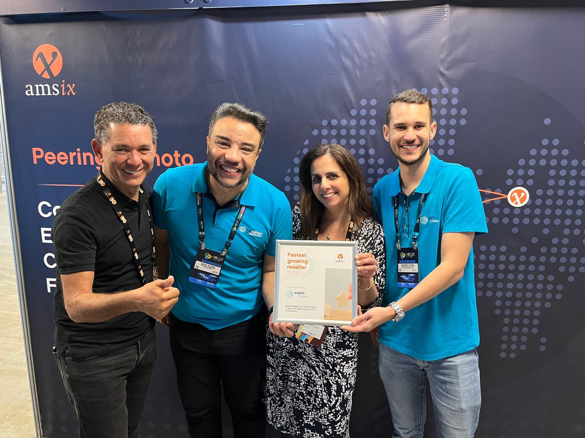We are happy to present our partner Arelion, Equinix and Angola Cables with the partner Awards! Together with our partners, we work on better societies through a better internet. Thank you all for being an active member of the AS-IX connected community! 
ams-ix.net/ams/news/ams-i…