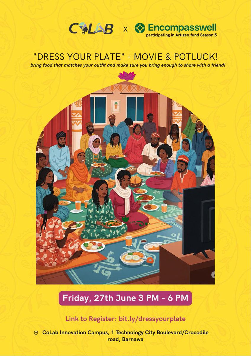 CoLab (@colab_kd) on Twitter photo This Friday, CoLab for Women and <a href="/EncompassWell/">EncompassWell.eth</a> present: Dress Your Plate – Movie and Potluck!
Bring a dish that matches your outfit and share laughter, food, and good vibes with friends. It’s all about wellness, creativity, and community. Don’t miss this one-of-a-kind experience This Friday, CoLab for Women and <a href="/EncompassWell/">EncompassWell.eth</a> present: Dress Your Plate – Movie and Potluck!
Bring a dish that matches your outfit and share laughter, food, and good vibes with friends. It’s all about wellness, creativity, and community. Don’t miss this one-of-a-kind experience