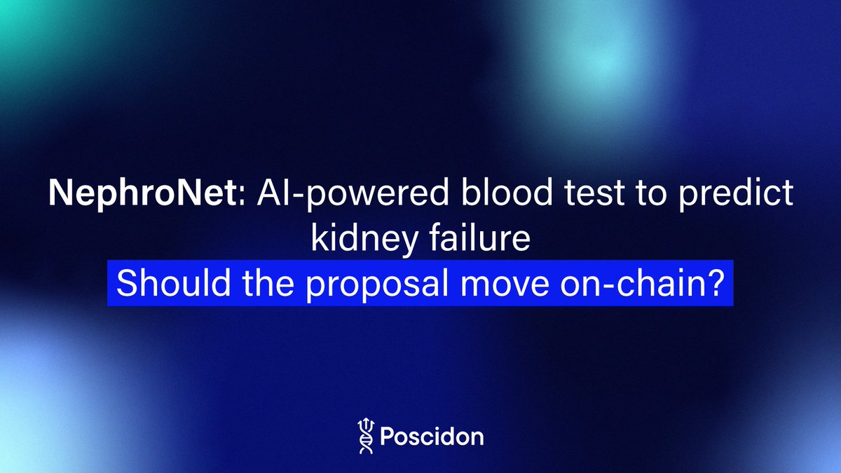 PoSciDonDAO's tweet image. You gave your feedback and asked your questions. And they were answered. 

Now it’s time for you to decide if the NephroNet research proposal from @RaiLabCTRIC should go on-chain. 

🔗Head over to the dApp to consider upvoting: dao.poscidon.com/governance/off…