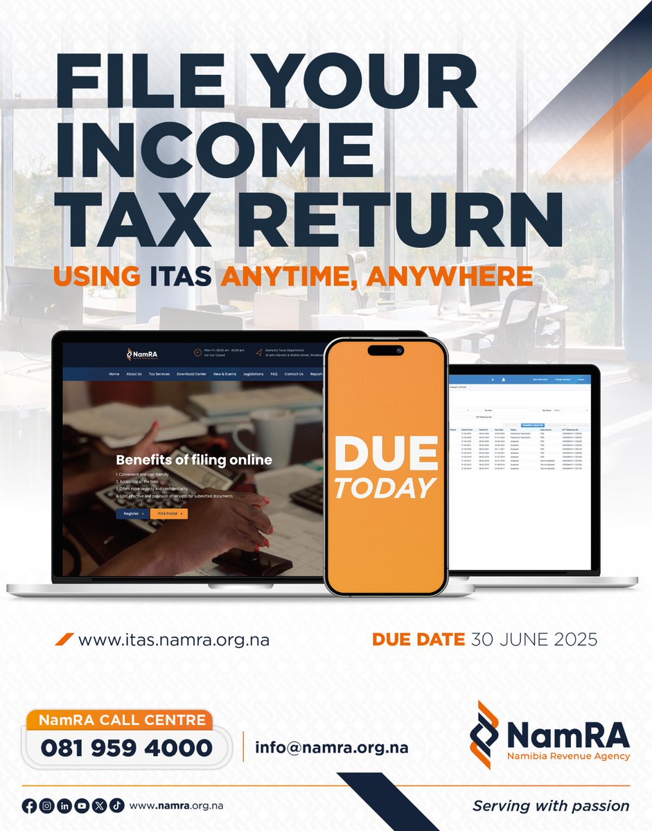 🚨 The deadline is today!

Submit your Income Tax Returns for Salaried Individuals and Pensioners for FY 2024/25 before the deadline end