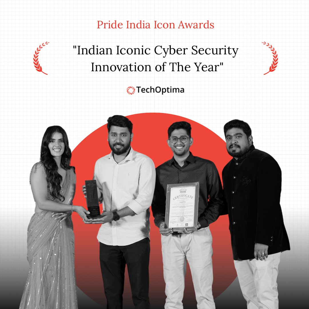 TechOptima_AI's tweet image. We are honored to receive the Indian Iconic Cyber Security Innovation of the Year award at the Pride India Icon Award 2025..
Radius, our AI-first cybersecurity tool, empowers this vision. This reaffirms our commitment to cybersecurity innovation.
#CyberSecurity #PrideIndiaAwards