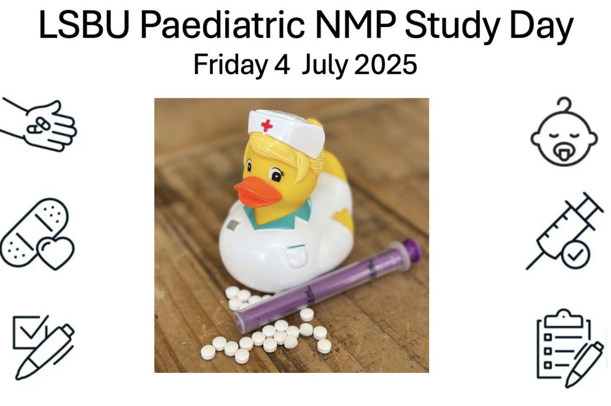 Just over a week to go until the LSBU Paediatric NMP study day! Suitable for paediatric non medical prescribers, and those currently studying the module.
BARGAIN price of £35, online.

shortcourses.lsbu.ac.uk/coursecart/vie…