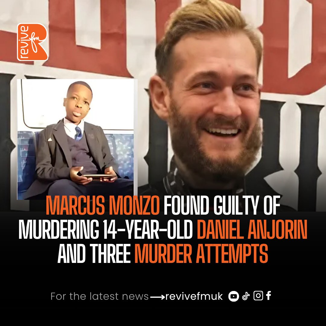 Marcus Arduini Monzo, 37, the Hainault sword attacker, nearly decapitated Daniel Anjorin and attacked five others during a 20-minute rampage in April last year.

#revivefmuk #guiltyofmurder #marcusmonzo #danielanjorin #samuraisword #hainault #londonnews