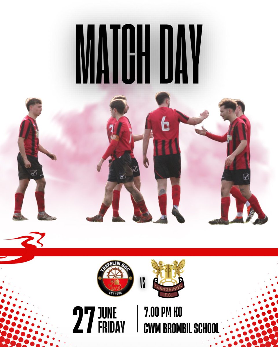 Llangeinor FC (@llangeinorfc) on Twitter photo ๐ฃ๐ฟ๐ฒ-๐ฆ๐ฒ๐ฎ๐๐ผ๐ป ๐๐ถ๐
๐๐๐ฟ๐ฒ๐
Llangeinor make the short trip down the M4 to play high flying Cymru South Trefelin B.G.C in a Pre season friendly.
๐ <a href="/trefelinbgc/">Trefelin BGC</a>
๐๏ธ Cwm Brombil School
๐ SA13 2AN
๐ 27.06.2025
โฐ 7PM
Come along to support the lads.
#UppaLlan๐ดโซ๏ธ ๐ฃ๐ฟ๐ฒ-๐ฆ๐ฒ๐ฎ๐๐ผ๐ป ๐๐ถ๐
๐๐๐ฟ๐ฒ๐
Llangeinor make the short trip down the M4 to play high flying Cymru South Trefelin B.G.C in a Pre season friendly.
๐ <a href="/trefelinbgc/">Trefelin BGC</a>
๐๏ธ Cwm Brombil School
๐ SA13 2AN
๐ 27.06.2025
โฐ 7PM
Come along to support the lads.
#UppaLlan๐ดโซ๏ธ