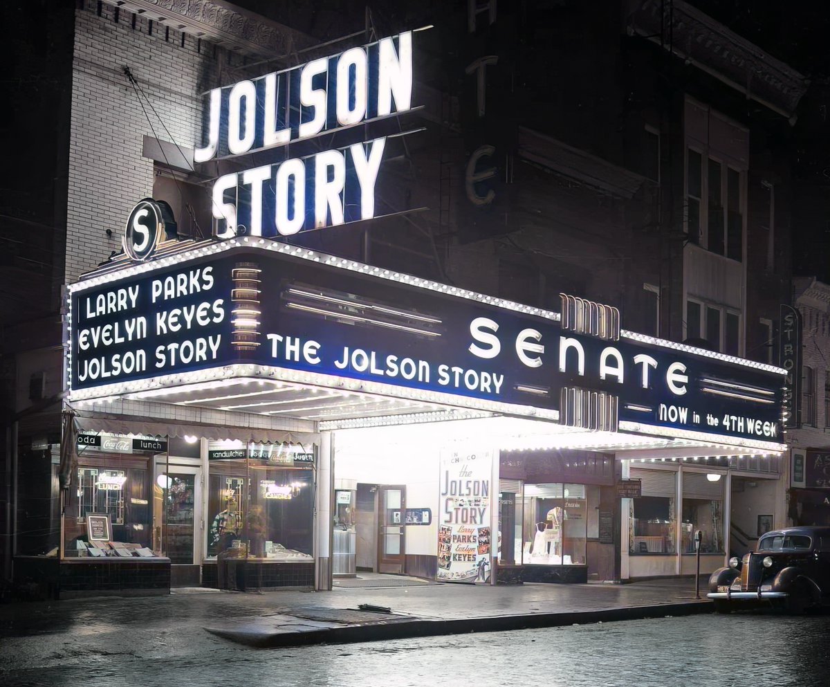 "The Jolson Story" - 1946 photo of the Senate Theater in Springfield, Illinois.

#aljolson #jolson