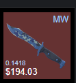 Perrcoss's tweet photo. Bowie Knife Bright Water (Minimal-Wear)

1. Follow my twitter   
2. Repost this post and like it   
3. Follow my kick (in bio)  
4. Follow my yt (in bio)  
5. Join Discord and send all the proof in #.proof channel (bio) https://t.co/BepLrXrI1a