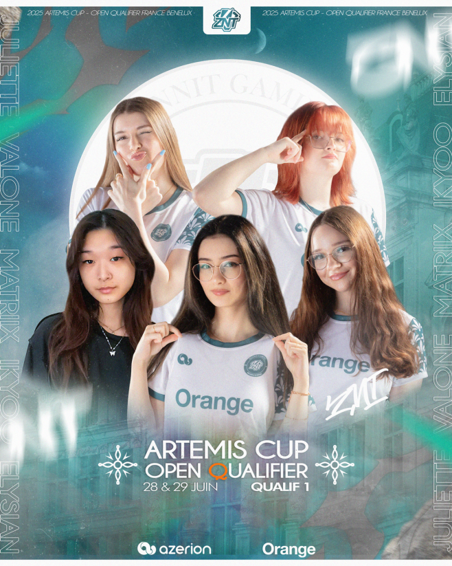 ZennIT 🇧🇪 (@zennit_gaming) on Twitter photo Vous le saviez déjà… mais place à l’annonce officielle 👀
Nos ZNT Orange GC participeront ce week-end à la <a href="/ArtemisFRB/">Artemis Cup</a> ! 🍊
Voici notre line-up :
🔸 <a href="/elysianfps/">ZNT elysiAn</a>
🔸 <a href="/Valonevl/">ZNT Valone</a>
🔸 <a href="/matriixl/">Matriix</a>
🔸 <a href="/julietteeVLR/">ZNT juliette</a>
🔸 <a href="/ikyooVAL/">ikyoo</a>
On se retrouve très vite ! 💜
#ZNTWIN #GameChangers Vous le saviez déjà… mais place à l’annonce officielle 👀
Nos ZNT Orange GC participeront ce week-end à la <a href="/ArtemisFRB/">Artemis Cup</a> ! 🍊
Voici notre line-up :
🔸 <a href="/elysianfps/">ZNT elysiAn</a>
🔸 <a href="/Valonevl/">ZNT Valone</a>
🔸 <a href="/matriixl/">Matriix</a>
🔸 <a href="/julietteeVLR/">ZNT juliette</a>
🔸 <a href="/ikyooVAL/">ikyoo</a>
On se retrouve très vite ! 💜
#ZNTWIN #GameChangers