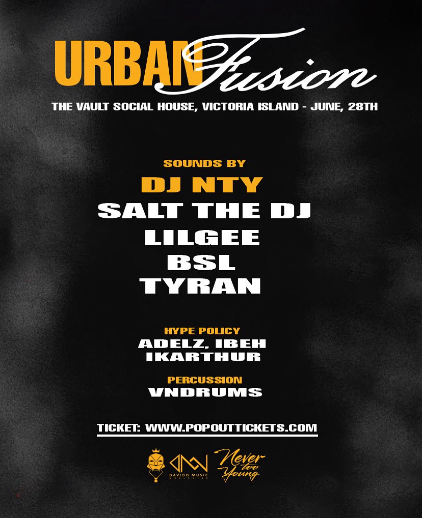 dj_nty's tweet image. June 28th ! We locked in. Urban Fusion line up. Ticket link below ⬇️ 

popouttickets.com/events/Urban_f…