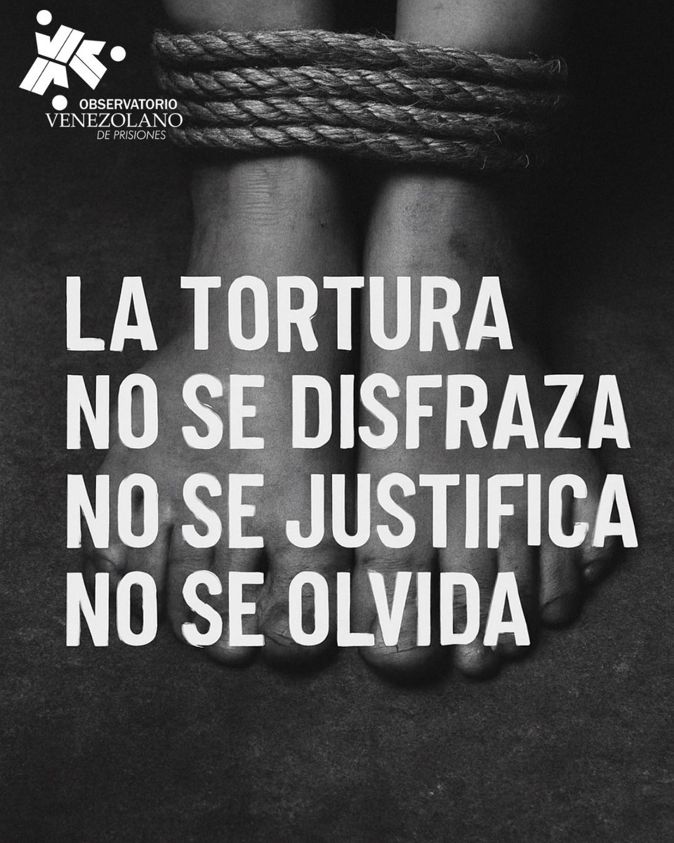 Hoy #26Jun, Día Internacional en Apoyo de las Víctimas de la Tortura, el mundo entero condena una de las prácticas más crueles y aberrantes contra la dignidad humana: la tortura. 

Es un hecho que, en Venezuela, esta práctica aberrante no se trata solo de un crimen del pasado ni