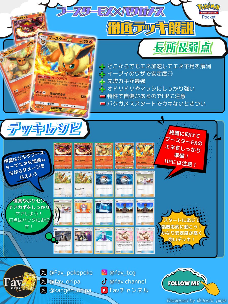 #イーブイガーデン で登場したブースターEXの紹介&amp;最強デッキを紹介‼️

自傷ダメージがネックだか、豊富な回復カードを入れることによりデメリットを解消👌
どこからでもエネ加速をすることでどんなポケモンでも攻撃をすることができます☺️