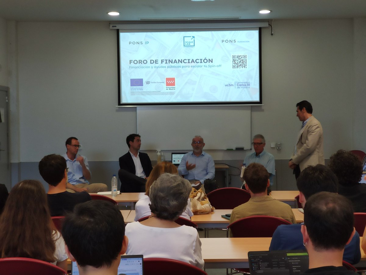 parqUC3M's tweet image. 👉Hoy en el @parquc3m:  &quot;Foro de Financiación: Ayudas públicas para escalar tu Spin-Off o Startup&quot;, del programa #ScaleLab @ComunidadMadrid 
💸Hemos informado sobre oportunidades de financiación públicas y privadas en 🦾#Innovación

Con la colaboración de la @FUNDACIONPONS