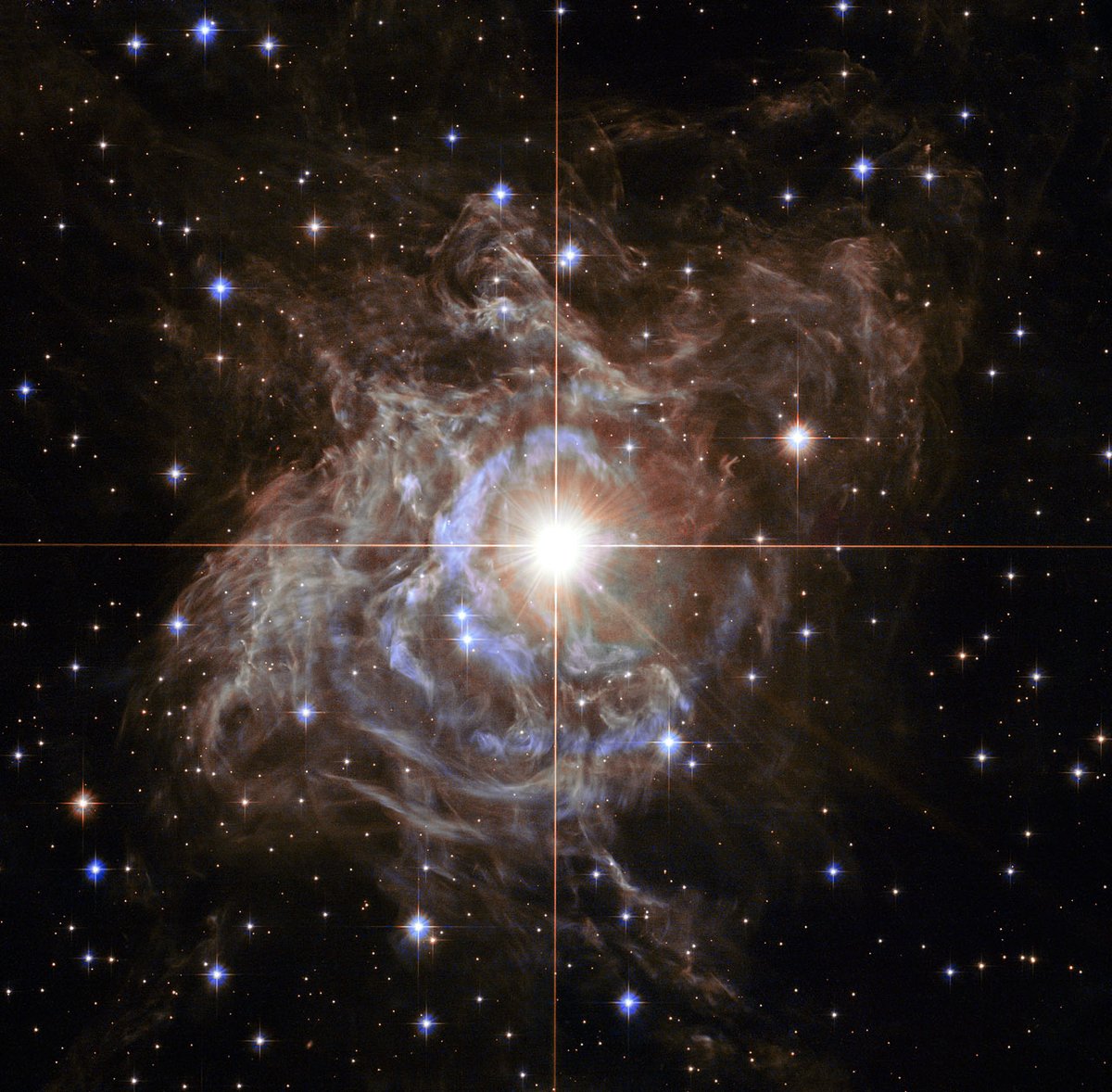 HUBBLE_space's tweet image. Our #HubbleTopImage features a spectacular light show! 🎆

RS Puppis is a type of variable star known as a Cepheid variable. They pulsate relatively slowly – this one varies in brightness by almost a factor of five every 40 or so days.