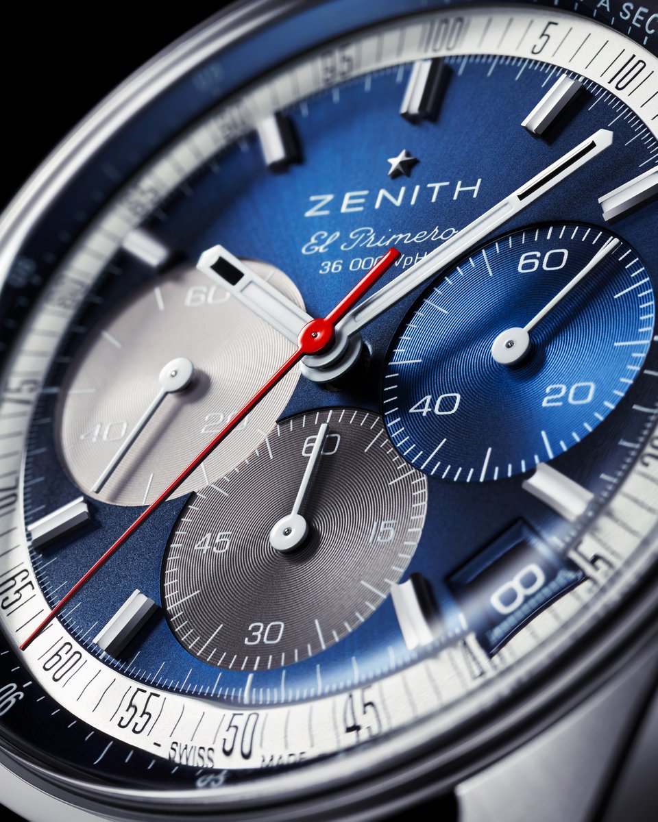 #ChronomasterOriginal: The spirit of El Primero, now in blue. The new ZENITH Chronomaster Original timepiece honors the iconic A386 from 1969, blending its timeless design with the high-performance El Primero movement. Experience the emblematic tricolor subdials in a bluer,
