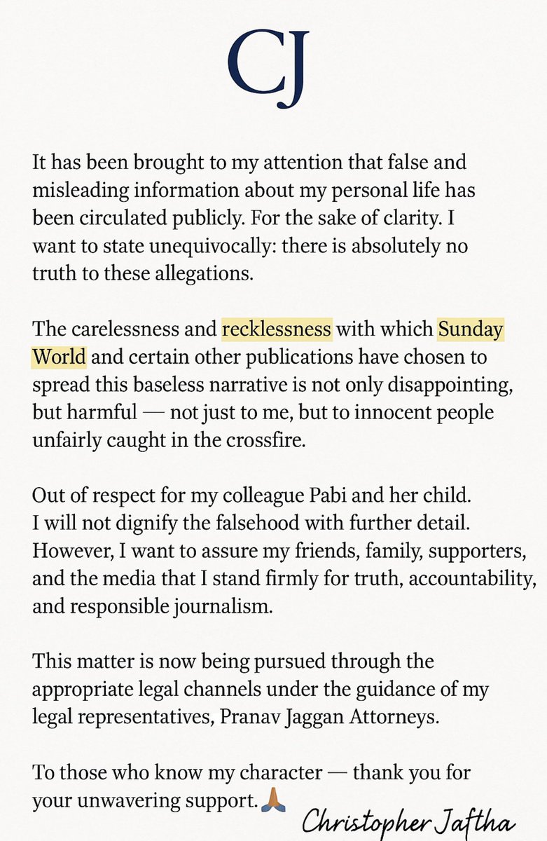 🚨‼️🚨
Statement for immediate public release!