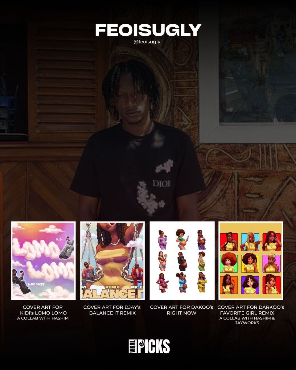 🎨Top four Ghanaian Visual Artists you should know about.👏🏾

•<a href="/datartgod/">OWARE.</a> 
•<a href="/jayw0rks/">Kofi Asamoah🪴</a> 
•<a href="/_hasheem/">hashim🌼</a> 
•<a href="/feoisugly/">.feo as MOKO</a>