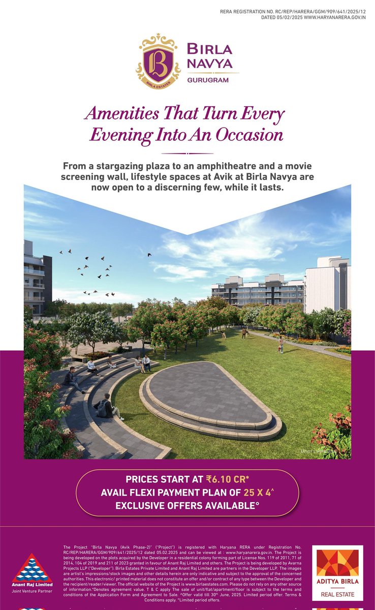LtdVtst's tweet image. Invest in Birla Navya builder floors most prominent location in Gurugram.

Amenities that turn every evening into an Occasion.

#callusnow 
#thakurestate 
+91 7678619014