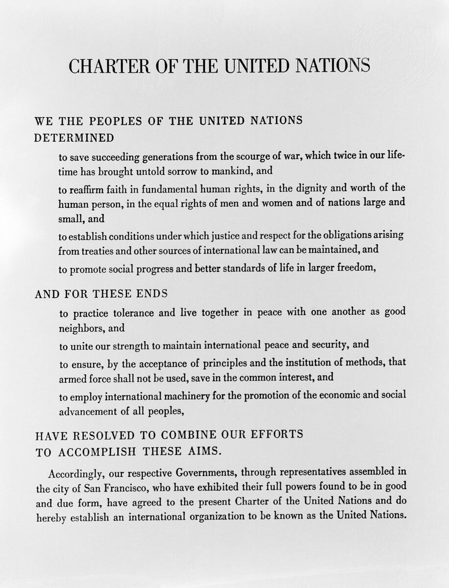 🕊️ Aquest 26 de juny, fa 80 anys de la signatura de la Carta de les Nacions Unides, el fonament del multilateralisme i la pau després de la Segona Guerra Mundial.

Avui, el <a href="/govern/">Govern de Catalunya</a> de Catalunya referma el seu compromís amb els drets humans i la resolució pacífica dels conflictes.
