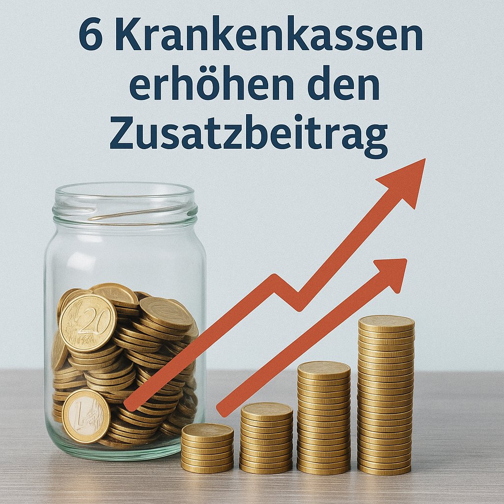 6 Krankenkassen erhöhen zum 01.07.2025 den #Zusatzbeitrag. Hierbei handelt es sich um 2 geöffnete und 4 geschlossene #Krankenkassen. krankenkasseninfo.de/ratgeber/nachr…