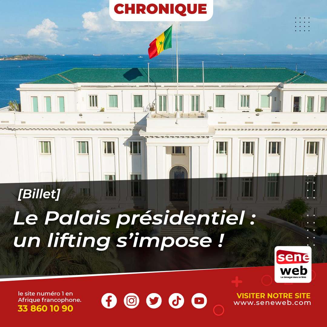 Chronique-Ce Palais, c’est la Maison Blanche du Sénégal, la demeure de celui qui porte nos rêves (ou nos dettes, au choix). Les grands de ce monde y défilent, et là, on leur offre une façade qui crie "budget zéro, entretien négatif" ?
👉🏼 urls.fr/FixxqS